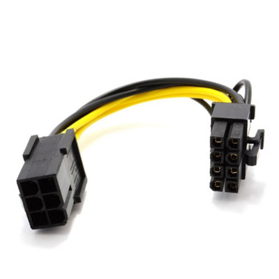 Pci Express Pcie 6 Pin To 8 Pin Graphics Card Power Adapter Cable 10Cm 5055383464869 - Image 3