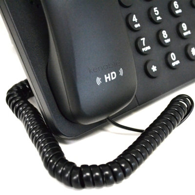Kenable Telephone Handset Coiled Rj10 Plug To Rj10 Plug Cable Lead Black 2M from B&Q