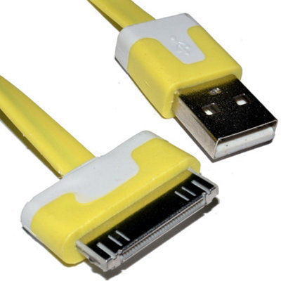 Kenable 30 Pin Data & Charging Usb Flat Cable Yellow 3M Long from B&Q