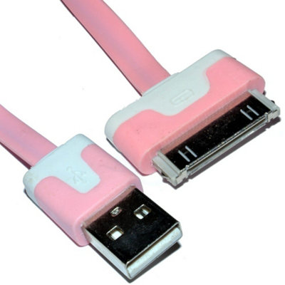 Kenable 30 Pin Data & Charging Usb Flat Cable Pink 3M Long from B&Q