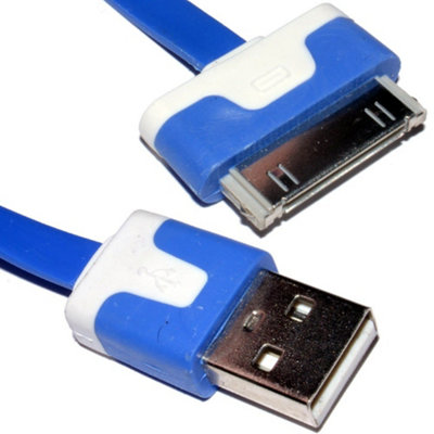 Kenable 30 Pin Data & Charging Usb Flat Cable Blue 3M Long from B&Q