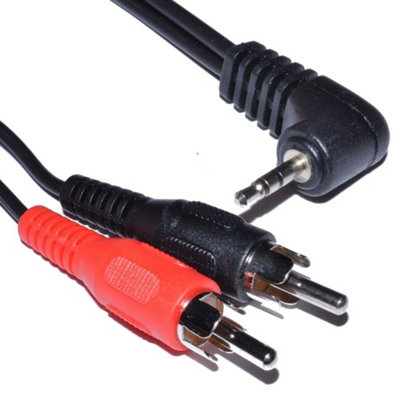 B&Q -  2.5mm Right Angle Stereo Jack To Twin Phono Plugs Ofc Audio Cable 1M