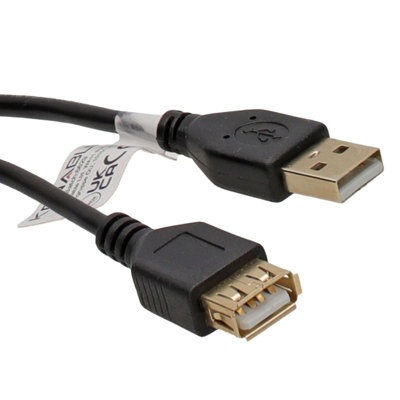 Kenable Gold Usb 2.0 Extension Lead 24Awg High Speed Cable A Plug To Socket 1.8M from B&Q