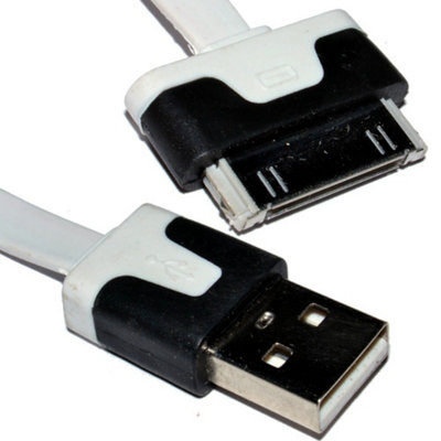 Kenable 30 Pin Data & Charging Usb Flat Cable White 2M from B&Q