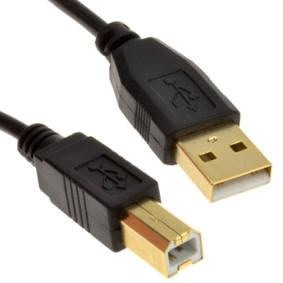 Kenable Gold 24Awg Usb 2.0 High Speed Cable Printer Lead A To B Black 1.8M from B&Q
