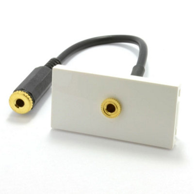 Kenable Ready Made Faceplate Module 3.5mm Stereo Jack Panel Mount Stub 15Cm from B&Q