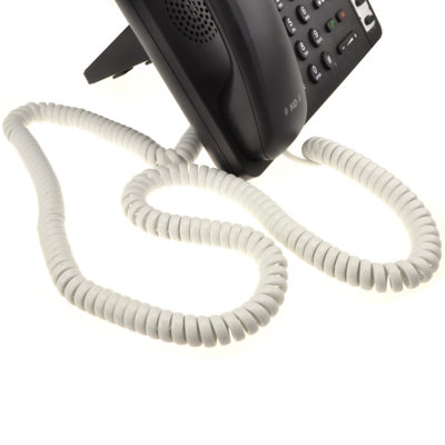 Kenable Telephone Handset Coiled Rj10 Plug To Rj10 Plug Cable Lead White 5M from B&Q