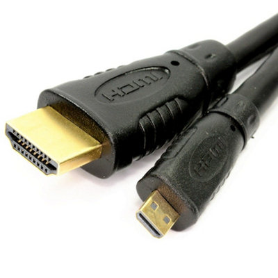 B&Q -  Micro D Hdmi High Speed Cable To Hdmi For Tablets & Cameras 1080P 1.8M