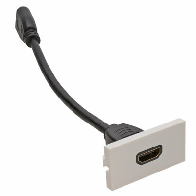 Kenable Ready Made Faceplate Module 3D Hdmi 2.0 Socket Panel Mount Stub 15Cm 4K At 60Hz from B&Q