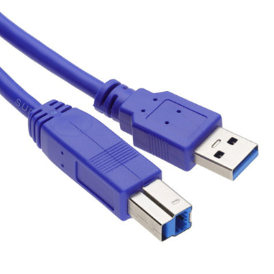 Kenable Usb 3.0 Superspeed Cable Type Plug A To Type B Plug Blue 50Cm 0.5M from B&Q