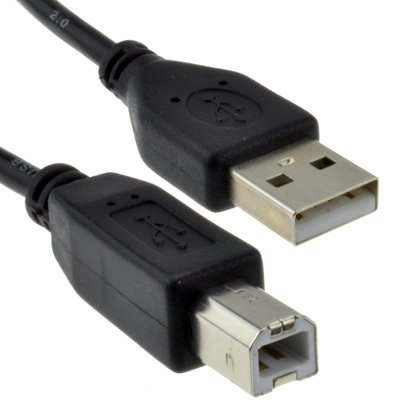 Kenable Black Usb 24Awg High Speed Cable Printer Lead A To B 0.25M 25Cm Size 2.0 B&Q
