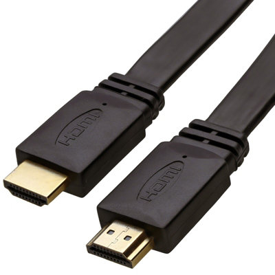B&Q -  Flat Hdmi 4K 60Hz High Speed Cable Lcd Led Uhd Hd Tv Lead Gold 3M Black