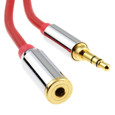 Kenable Pro Metal Red 3.5mm Stereo Jack Headphone Extension Cable 1.5M from B&Q