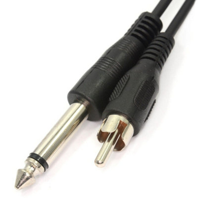Kenable 6.35mm Mono Jack Plug To Rca Phono Plug Cable Nickel Connectors 3M from B&Q