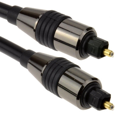 B&Q -  Pro Chrome Tos Link Toslink Optical Digital Audio Cable 6mm Lead 3M