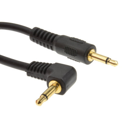 B&Q -  Right Angle Mono 3.5mm Jack Plug To 3.5mm Jack Plug Cable Lead Gold 2M