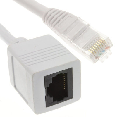 B&Q -  Network Cat6 Utp Ethernet Rj45 Extension Male Female Cable White 10M