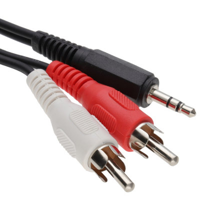 Kenable 3.5mm Stereo Jack To Twin Rca Phono Plugs Audio Cable Lead 1.8M from B&Q