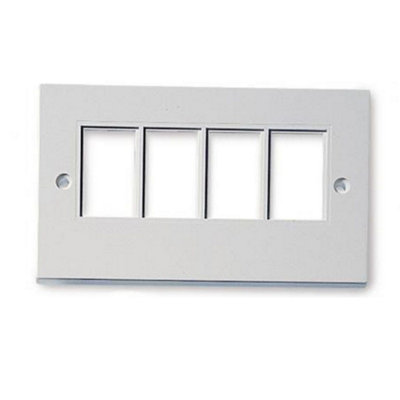 Kenable Rj45 Face Plate Wall Socket Quad 4 Port For Rj45 Lj6C Jack Inserts from B&Q