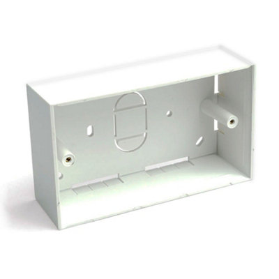 Kenable Surface Mount Back Box Pattress Box 2 Gang For Quad Face Plates 32mm White from B&Q