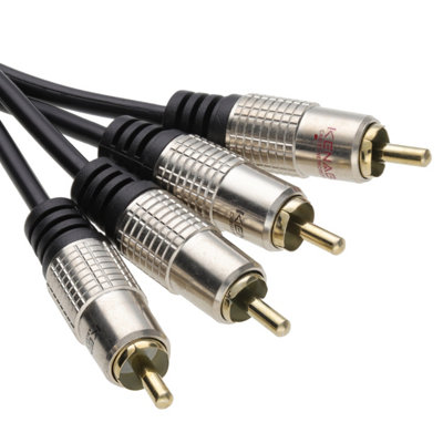 Kenable Pro Audio Metal 2 X Rca Phono Plugs To Twin Plugs Cable Lead Gold 0.5M 50Cm from B&Q