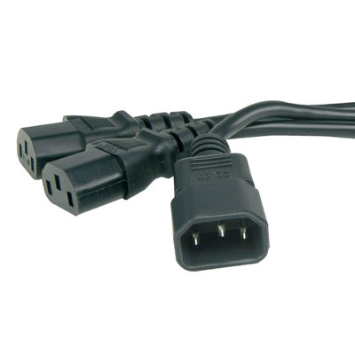 Kenable Iec Mains Splitter Cable C14 Plug To 2 X C13 Socket Y Lead 2.5M (1.5M+1M) from B&Q