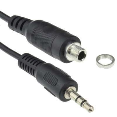 Kenable 3.5mm Stereo Panel Mount Socket To 3.5mm Jack Plug Cable Lead 1M from B&Q