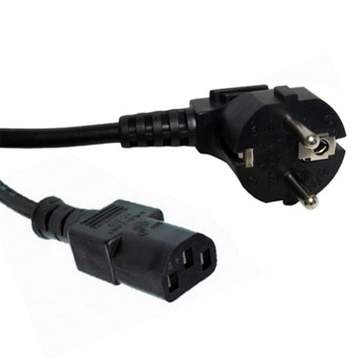 Kenable Right Angled Euro Schuko Plug To Iec C13 Mains Lead 1.0mm 5M Black from B&Q