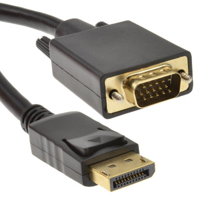 B&Q -  Displayport Plug To Svga Vga 15 Pin Male Plug Video Cable Gold 5M