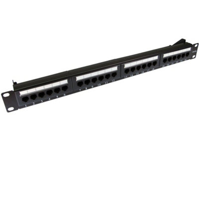 Kenable Patch Panel Cat5E Rj45 19 Inch Rack Mountable 24 Port & Back Bar from B&Q