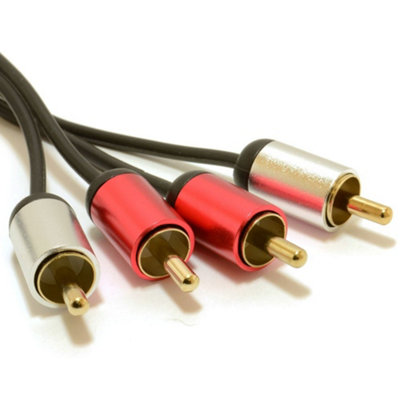 Kenable Aluminium Pro 2X Rca Phono Plugs Stereo Audio Cable Gold Lead 2M from B&Q