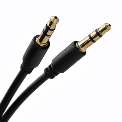 Kenable Slimline Pro 3.5mm Jack To Jack Stereo Audio Cable Lead Gold 0.5M Black from B&Q