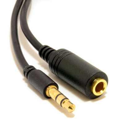 Kenable Slimline Pro 3.5mm Jack To Stereo Jack Socket Headphone Extension Cable 0.5M from B&Q