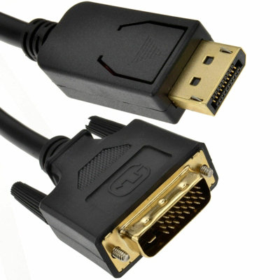 B&Q -  Displayport Plug To Dvi-D 24+1 Male Plug Digital Video Cable Gold 1M