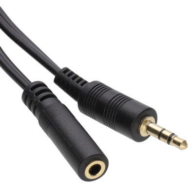 B&Q -  3.5mm Stereo Jack To Socket Headphone Extension Gold Cable 15M