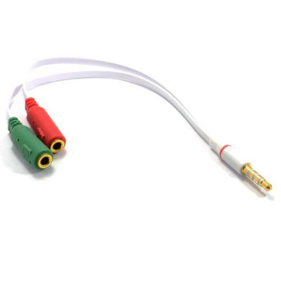 Kenable Headphone With Mic Trrs Converter 2 X 3.5mm Sockets To 3.5mm 4 Pole from B&Q