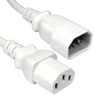 Kenable Power Extension Cable Iec Male To Female Ups Lead C14 C13 0.5M White from B&Q