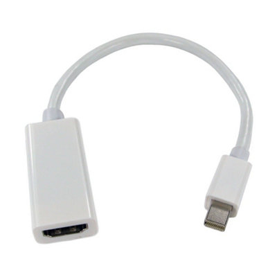 B&Q -  Mini-Displayport Laptop Male Plug To Hdmi Tv Female Adapter Cable 15Cm