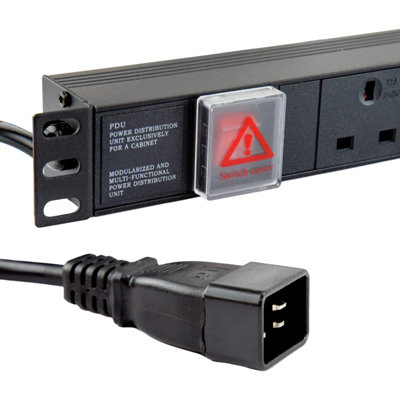 Kenable Pdu Uk Sockets 6 Way To C20 Iec 16A Power Distribution Unit Horizontal 1.8M from B&Q