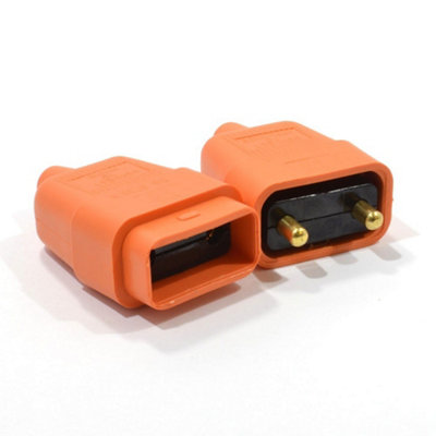 Kenable 2 Pin Heavy Duty Rubber 10 Amp In Line Coupler Connector Orange from B&Q
