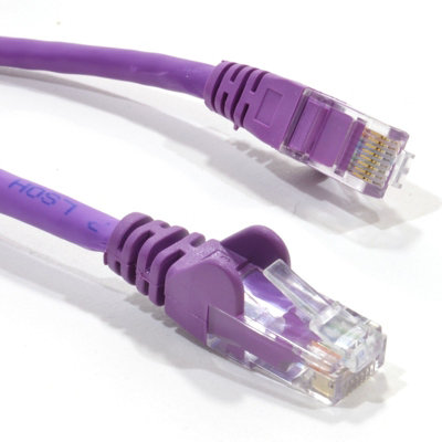 B&Q -  C6 Cat6-Cca Utp Rj45 Ethernet Lszh Networking Cable Purple 0.5M