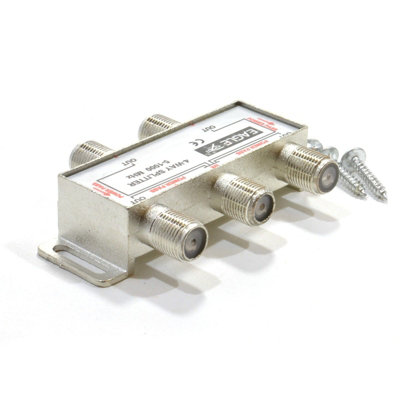 B&Q -  F-Type Screw Connector Splitter For Virgin Cable 5-1Ghz 4 Way