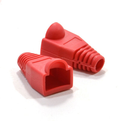 B&Q -  Boot Rj45 Cat5E 5mm Ethernet Network Cables Red Boots (10 Pack)