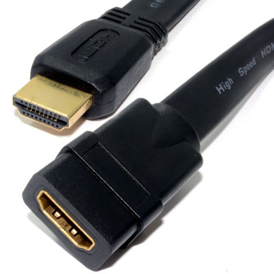 Kenable Flat Hdmi High Speed Extension Cable Male Plug To Female Socket 1M from B&Q