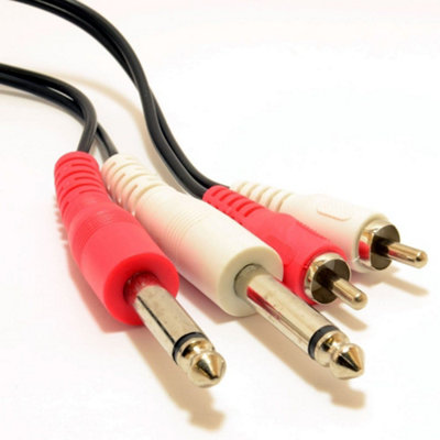 Kenable Twin 6.35mm Mono Jack Plugs To Rca Phono Plugs Ofc Audio Cable 3M from B&Q