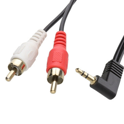 Kenable Right Angle 3.5mm Stereo Jack To 2 Rca Phono Plugs Cable Gold 0.5M from B&Q