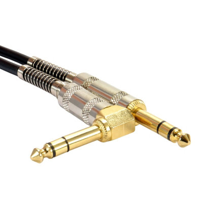 Kenable Gold Right Angle Trs Stereo Balanced Jack 6.35mm Plugs Cable Lead 3M from B&Q