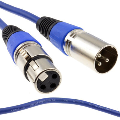 Kenable Xlr 3 Pin Microphone Lead Male To Female Audio Cable Blue 6M from B&Q