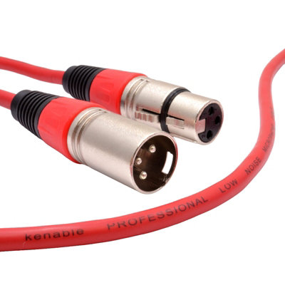 Kenable Xlr 3 Pin Microphone Lead Male To Female Audio Cable Red 2M from B&Q