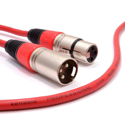 Kenable Xlr 3 Pin Microphone Lead Male To Female Audio Cable Red 3M from B&Q